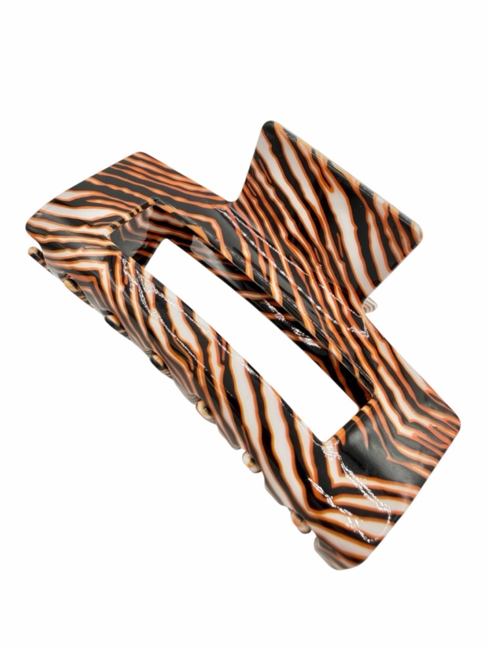 Orang Black Stripe Hair Clip New